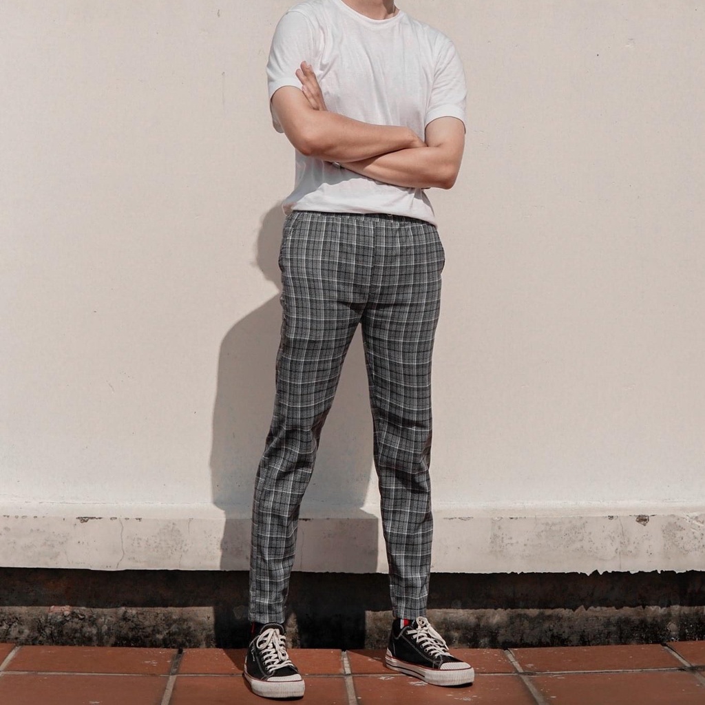 Quần Kaki Nam Nữ TZTZMEN Hoạ Tiết Kẻ Caro Co Dãn Tốt, Thoáng Mát