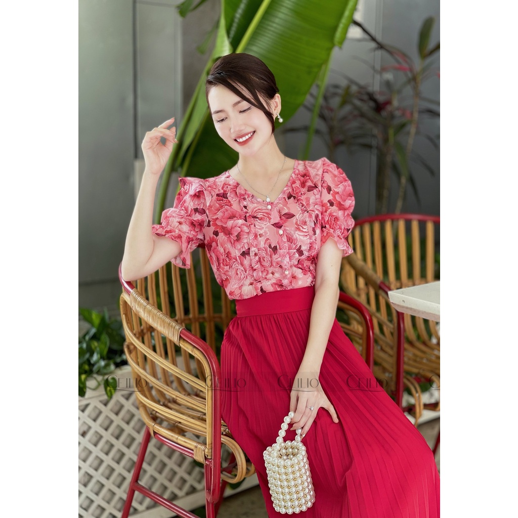 Áo sơ mi hoa hồng