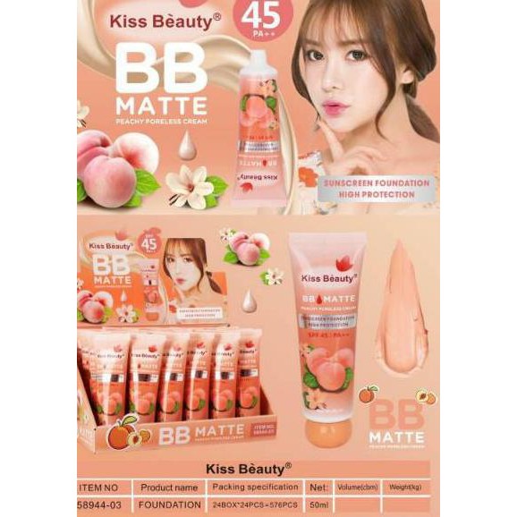 (Hàng Mới Về) Kem Nền Kiss Beauty Màu Đào / Nàng Tiên Cá