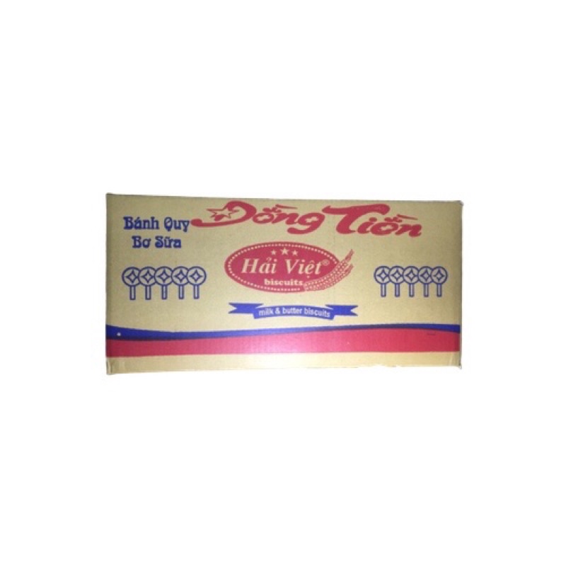 Thùng bánh quy đồng tiền hải việt 120 gói thơm ngon.trở về tuổi thơ