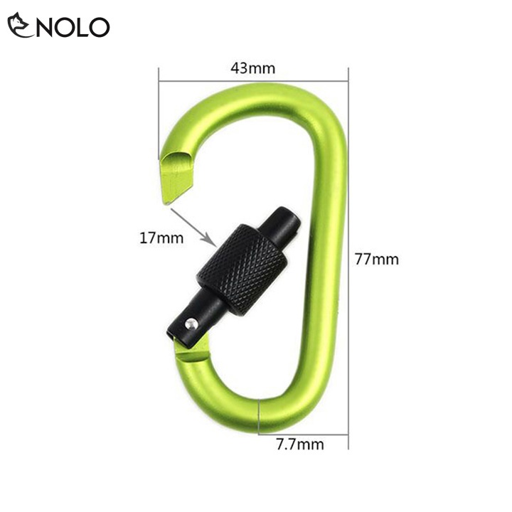 Combo 3 Móc Khóa Carabiner Chữ D Nhiều Màu Chất Liệu Hợp Kim Kẽm Chịu Lực Tốt