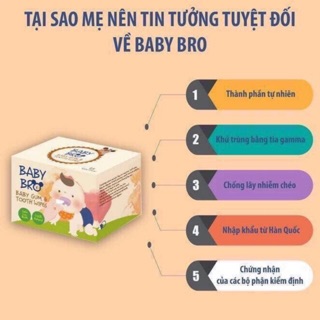 Gạc rơ lưỡi - giấy lau răng Baby Bro 25 miếng