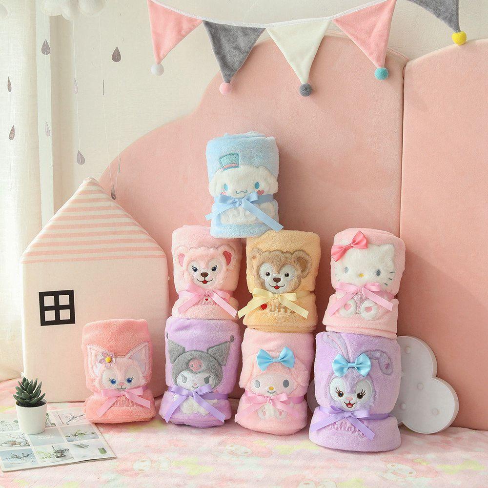 Chăn Nhung San Hô Họa Tiết Anime Kuromi Cinnamoroll Đáng Yêu Cho Bé