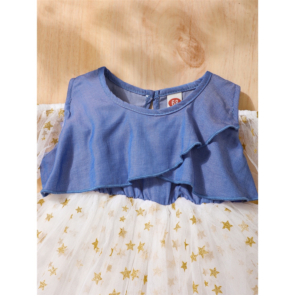 Đầm xòe MIKRDOO in hình ngôi sao cho bé gái 0-2 tuổi