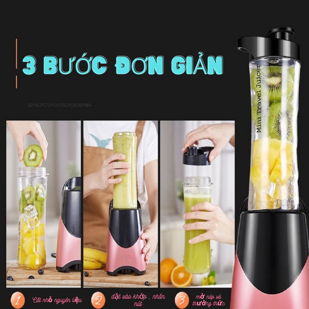 Máy xay sinh tố, máy xay cầm tay mini đa năng YZGZ01 300W dung tích 600ml bảo hành 1 đổi 1 trong 45 ngày