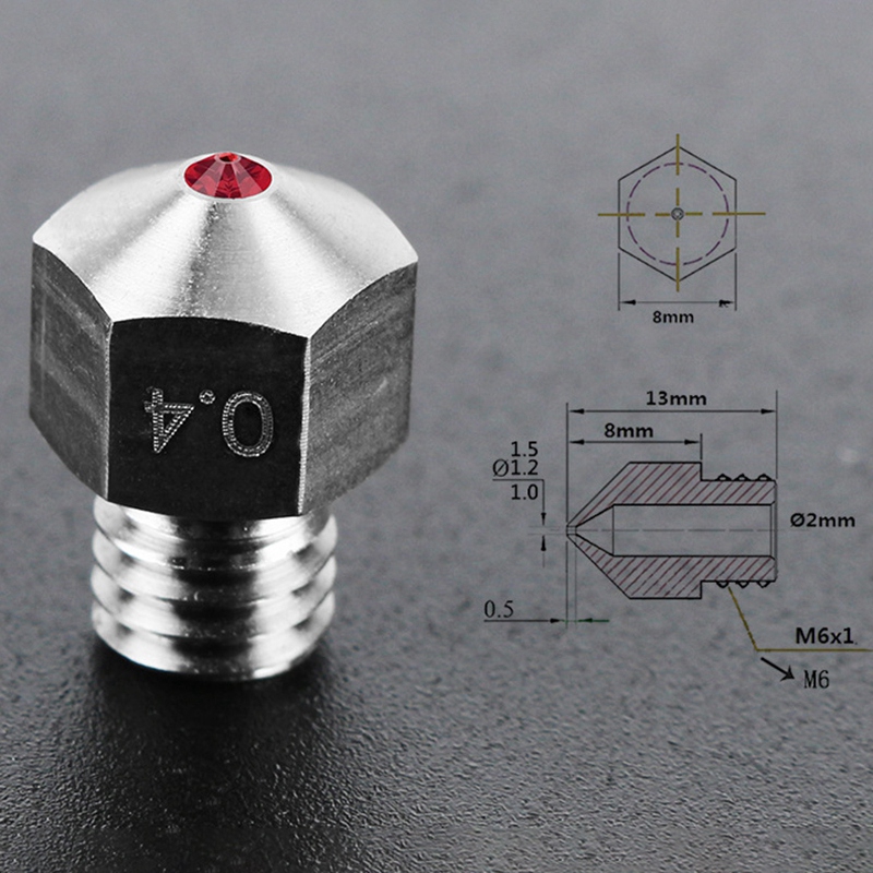 Phụ Kiện Vòi Phun Bằng Thép Titan Mk8 0.4mm Cho Máy In 3d | BigBuy360 - bigbuy360.vn