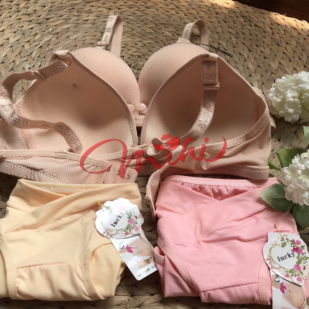 Combo Áo lót bầu - Đồ lót sau sinh cho con bú (2 áo lót + 2 quần lót)