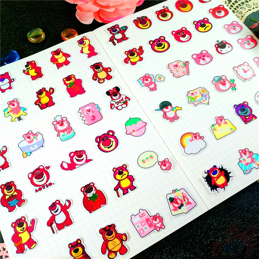 ★★★ Sticker Dán Trang Trí Nhật Ký Xinh Xắn Lotso Q-2 ★★★ Bộ 60 Hình Dán Thời Trang Trang Trí Album