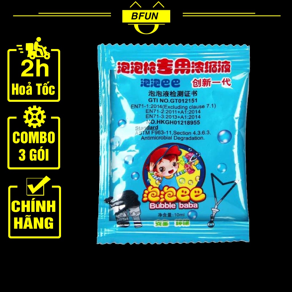 Gói Dung Dịch Xà Phòng Nước Pha Bong Bóng Xà Phòng - Của Các Súng Bắn Bong Bóng Siêu Đậm Đặc Đồ Chơi Trẻ Em Bfun