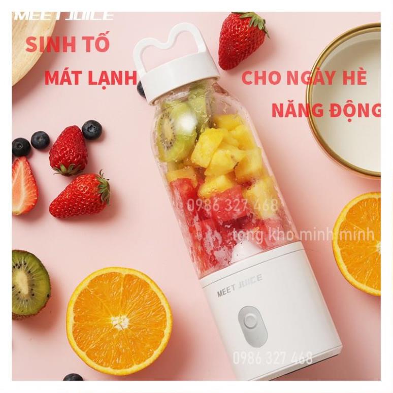 [LOẠI 1] Máy Xay Sinh Tố Đa Năng Cầm Tay Meet Juice - Xay cực nhanh 9s, Siêu Bền Cao Cấp, An Toàn