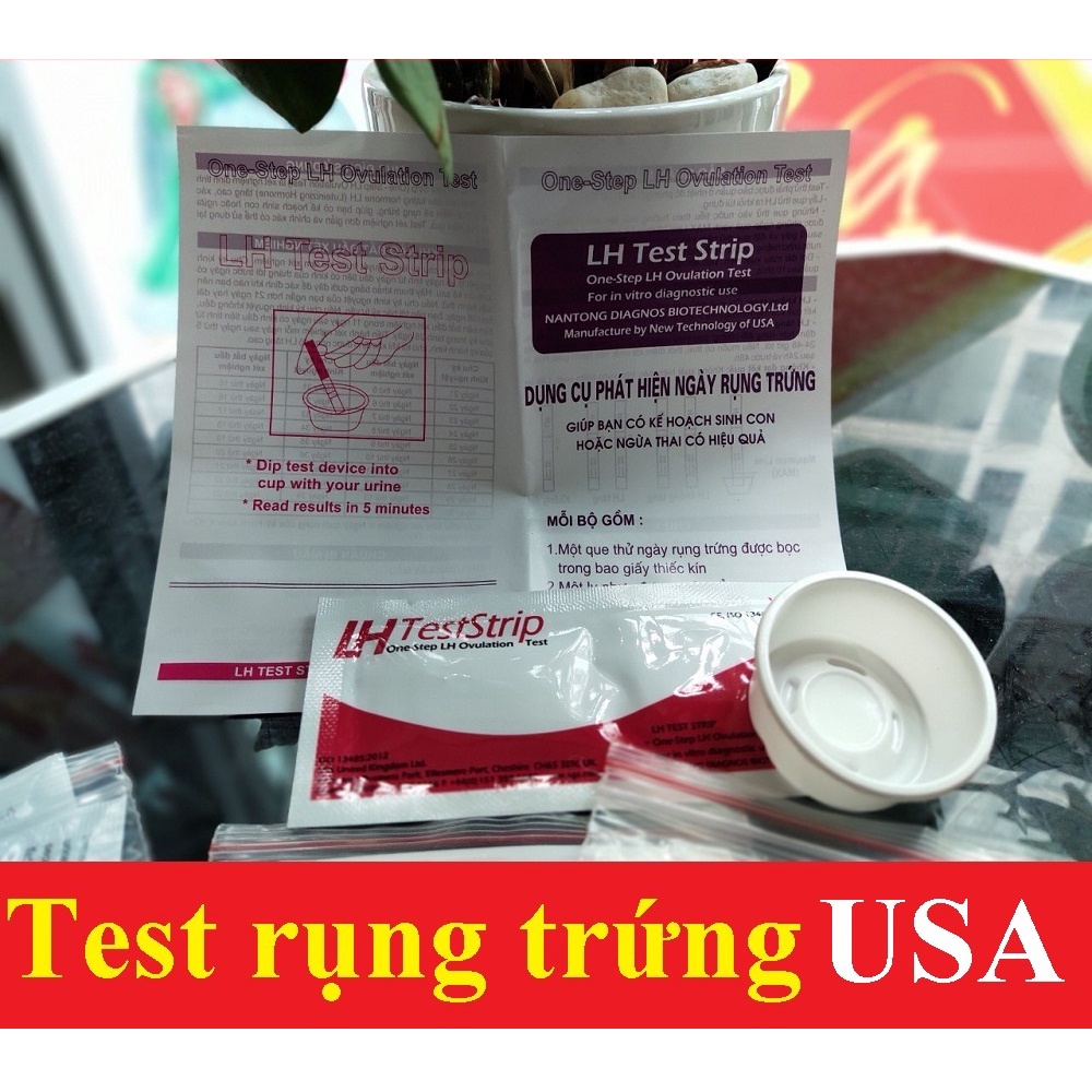 (che tên) que thử ngày rụng trứng teststrip công nghệ USA thế hệ mới