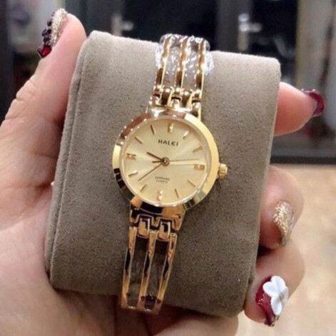 Đồng Hồ Nữ HALEI V6 Mạ Vàng Đính Đá Sang Trọng Quý Phái - Dây Vàng Mặt Trắng | BigBuy360 - bigbuy360.vn