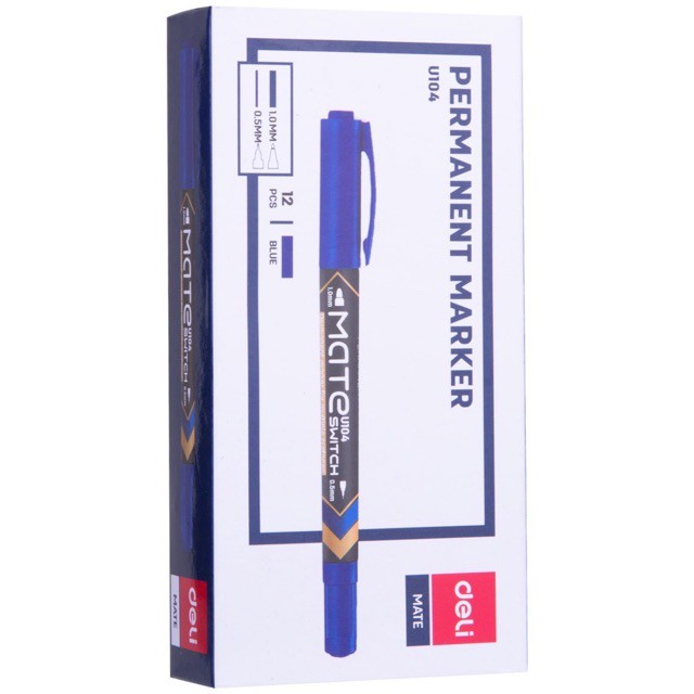 Bút lông dầu  2 đầu không xoá được Deli EU10420 / EU10430 / EU10440 - S555