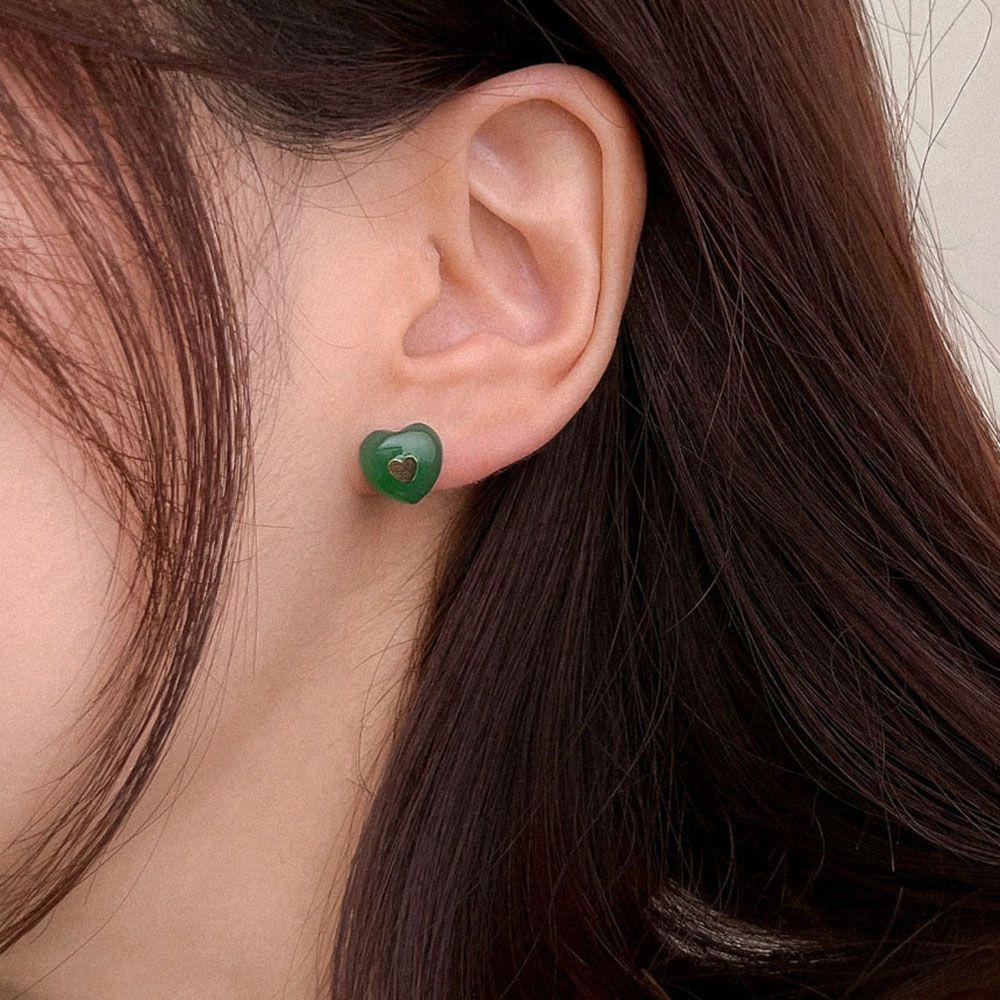 Khuyên Tai Kim Loại Hình Trái Tim VANES1