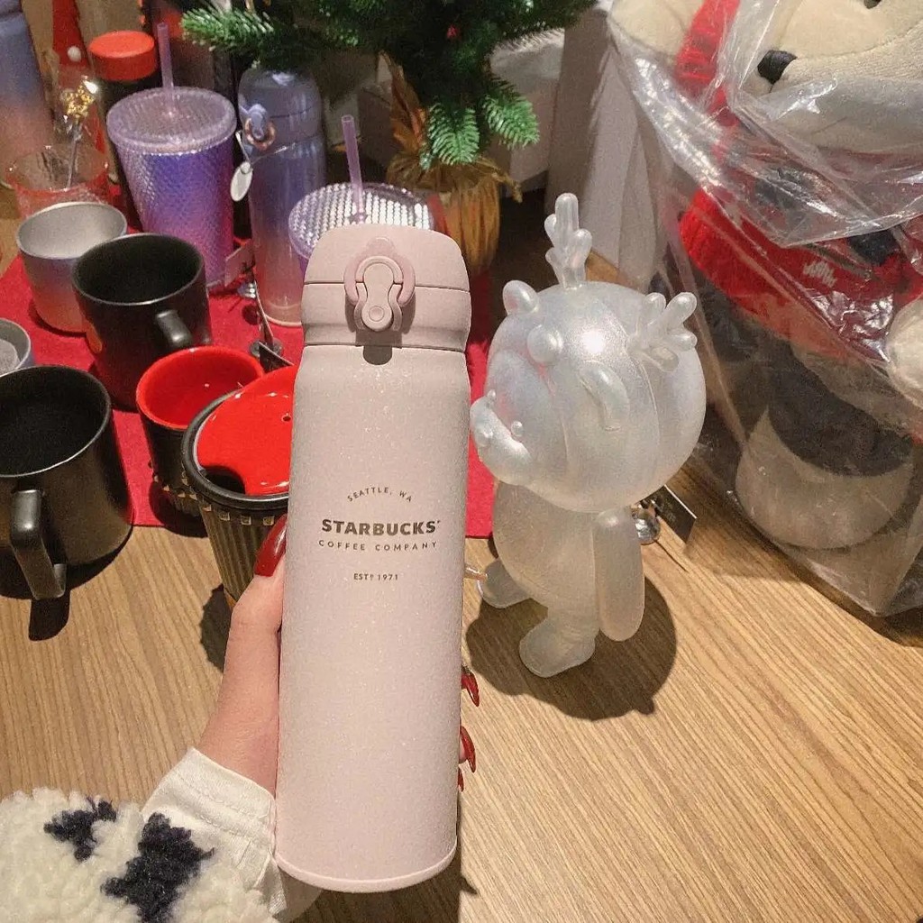 Bình giữ nhiệt STARBUCKS X THERMOS Sakura sơn nhám da cá không bám vân tay Dung tích 500ml