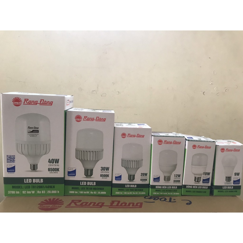 Bóng led trụ Rạng Đông đủ loại lớn nhỏ