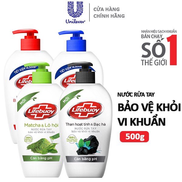 Nước Rửa Tay Lifebuoy Bảo Vệ Vượt Trội Chai 500g