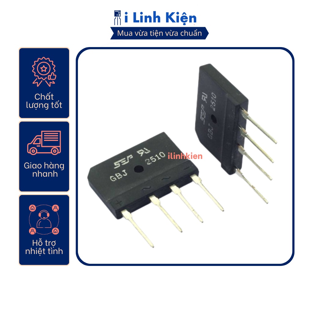 GBJ2510 Diode cầu 25A 1000V chính hãng SEB Đài Loan