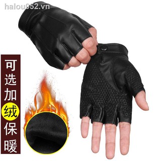 Găng Tay Da Hở Ngón Giữ Ấm Chống Trượt Khi Lái Xe Dành Cho Nữ