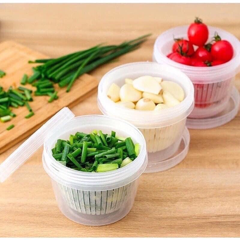 Hộp nhựa đựng hành tỏi tách nước