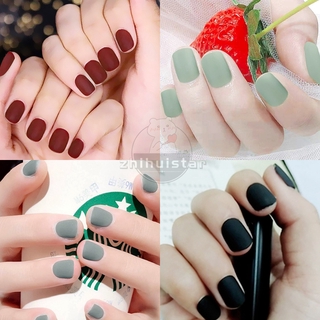 (Hàng Mới Về) Set 24 Móng Tay Giả Màu Trắng Mờ Bằng Acrylic