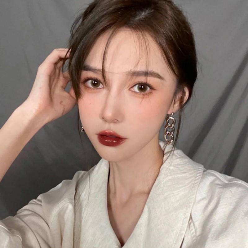 Khuyên Tai Dây Xích Chất Liệu Kim Loại C33 Phong Cách Hàn Quốc