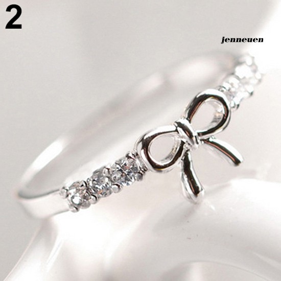 Nhẫn Hợp Kim Đính Đá Hình Nơ Xinh Xắn Cho Nữ