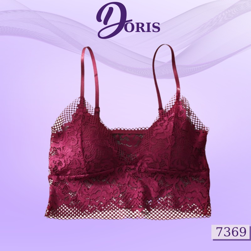 Áo lót ngực đệm mỏng phối ren hoa cổ V sexy DORIS - 7369