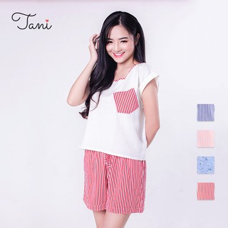 Bộ mặc nhà thiết kế áo linen croptop phối quần đũi kẻ sọc mặc mùa hè