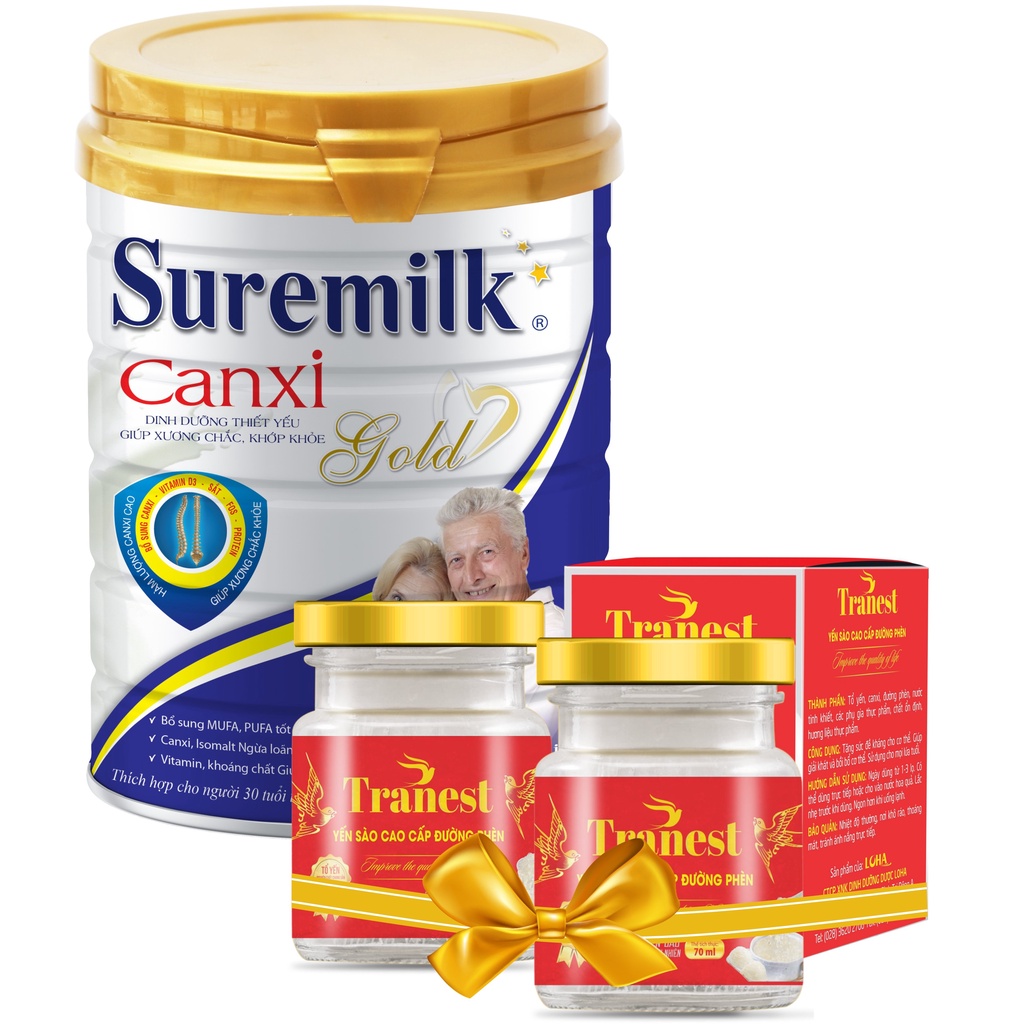 Sữa bột Suremilk Canxi Gold 800g - Tặng ngay 2 lọ yến Tranest -LOHAMART
