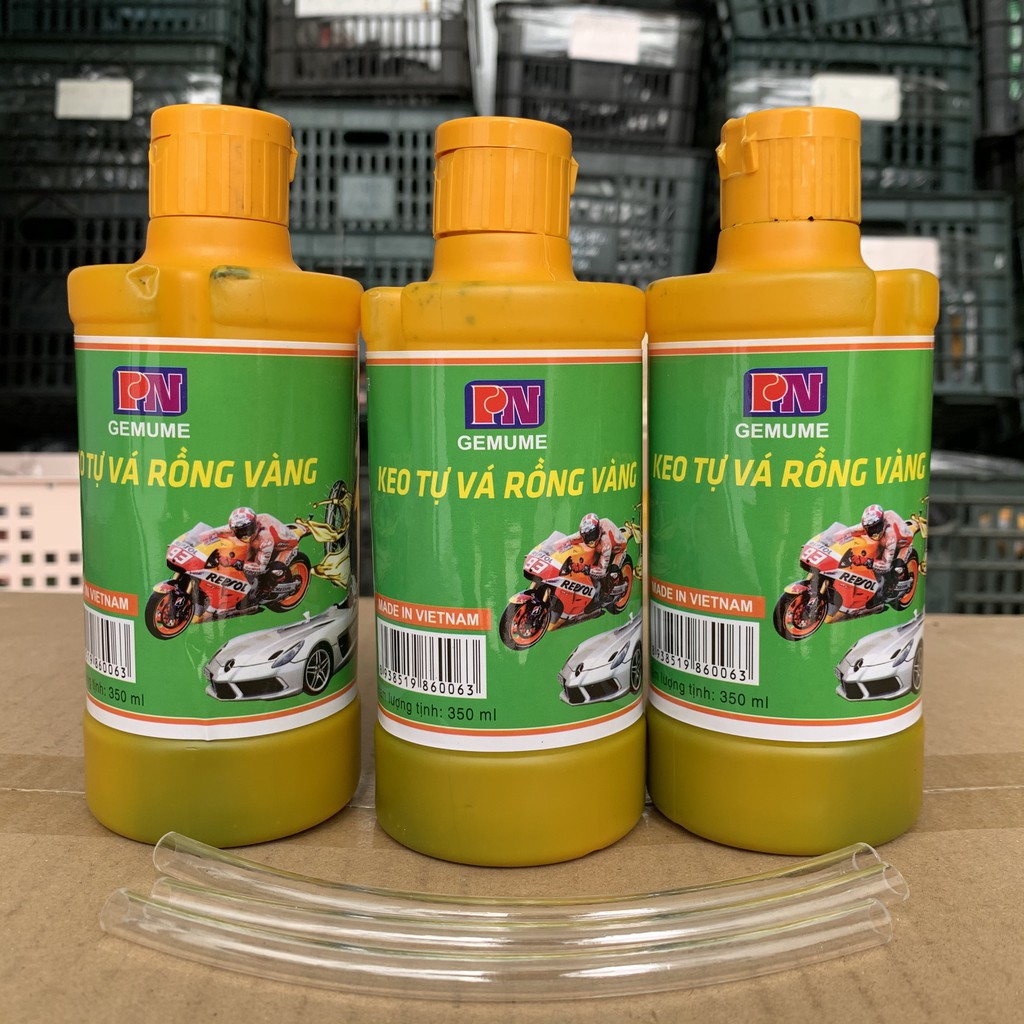 Keo tự vá RỒNG VÀNG dùng cho lốp có xăm và không xăm 350ml-500ml-750ml