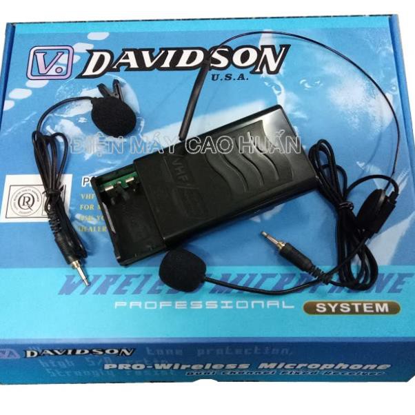 SIÊU RẺ-Micro không dây cài đầu + cài áo Davidson V-224