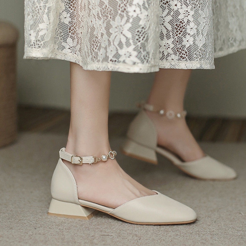 Xăng đan Gót Thấp Hở Ngón Phong Cách Hàn Quốc Thời Trang Mùa Hè Hàng Mới Dành Cho Nữ 2022