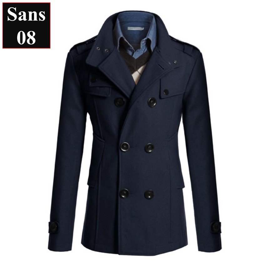 Áo dạ nam hàn quốc dáng ngắn Sans08 blazer mangto dáng vừa đen xám khoác bigsize cỡ lớn 2XL XXL 80KG 3XL XXXL 4XL 90KG