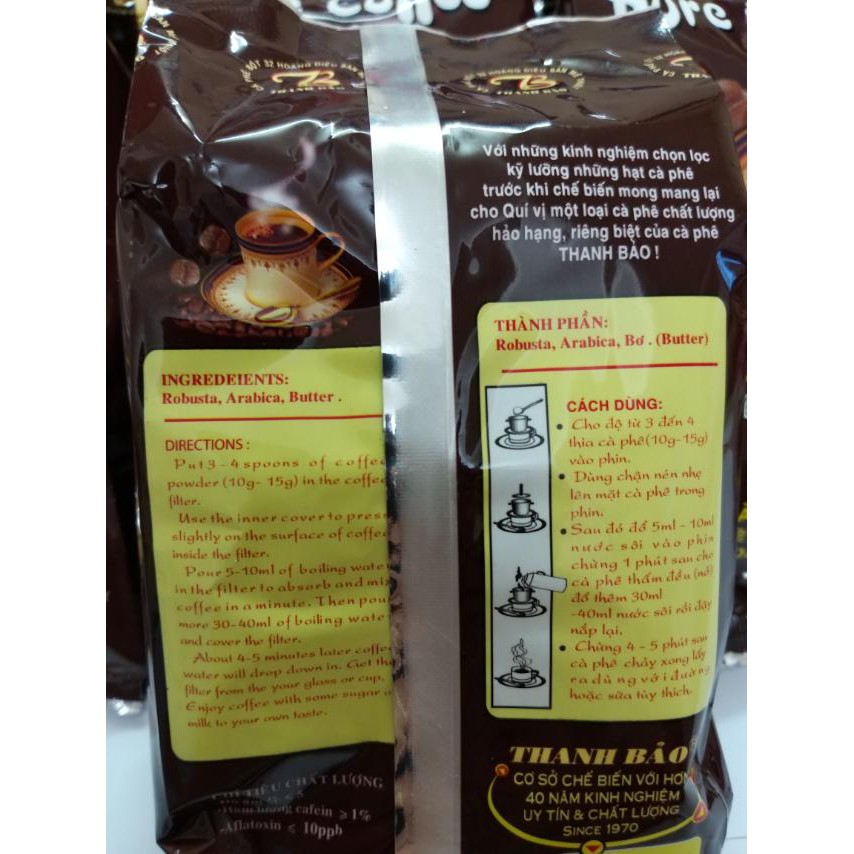 CÀ PHÊ PHIN THANH BẢO 500GR - PURE COFFEE (SINCE 1970) [ĐẶC SẢN BUÔN MÊ THUỘT]