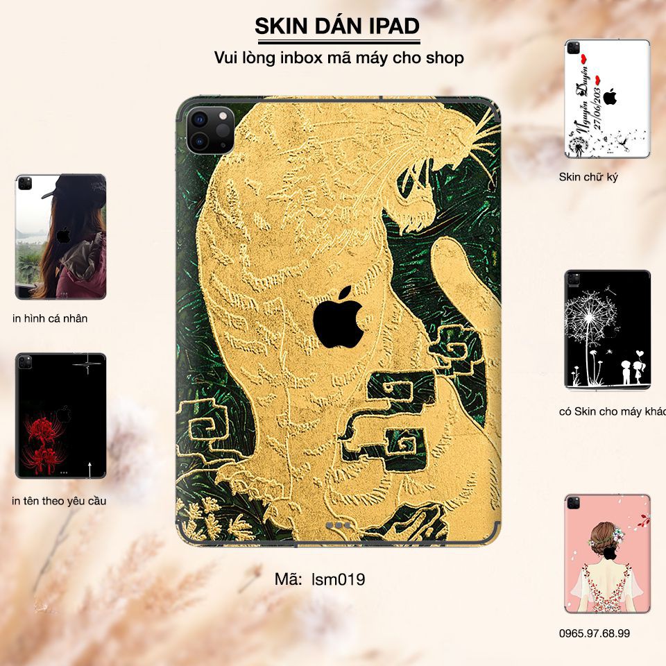 Skin dán iPad in hình Hổ Toạ Sơn - lsm019 (inbox mã máy cho Shop)