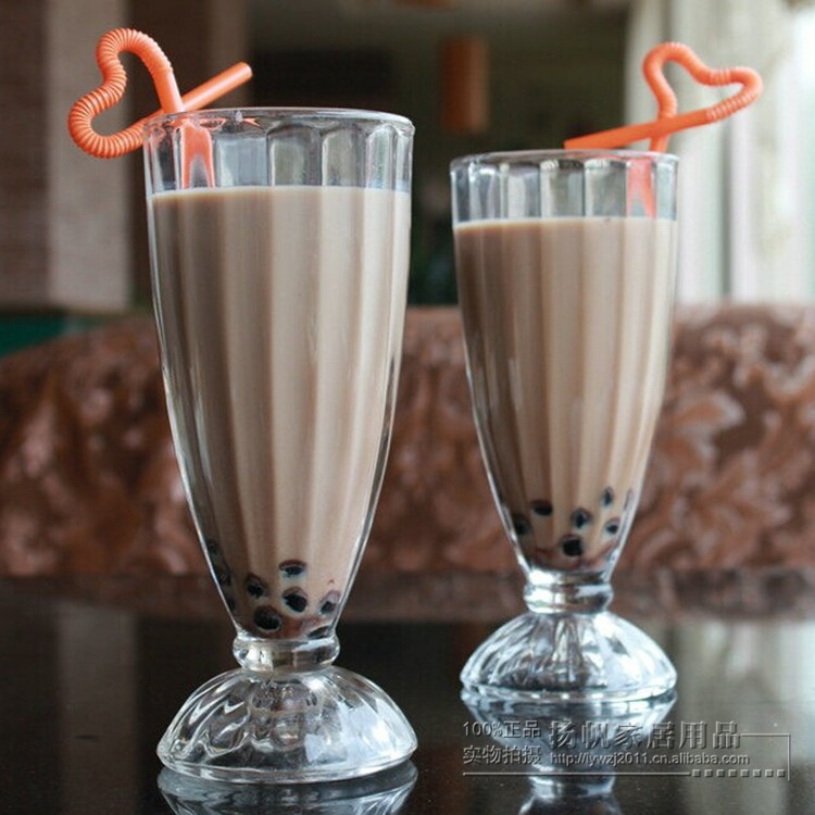 Ly thủy tinh sinh tố SODA sọc QIANLI IC028 | 340ml