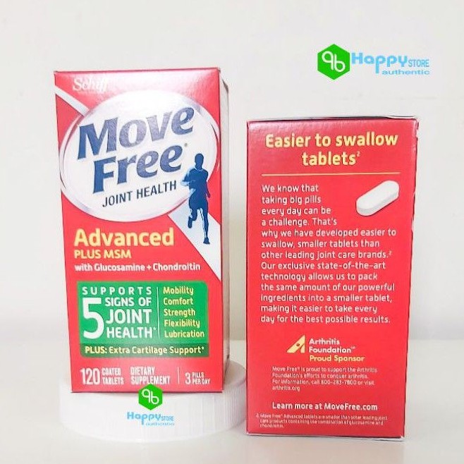 Viên uống bổ khớp Move Free Glucosamine Chondroitin MSM 120 viên, Mỹ