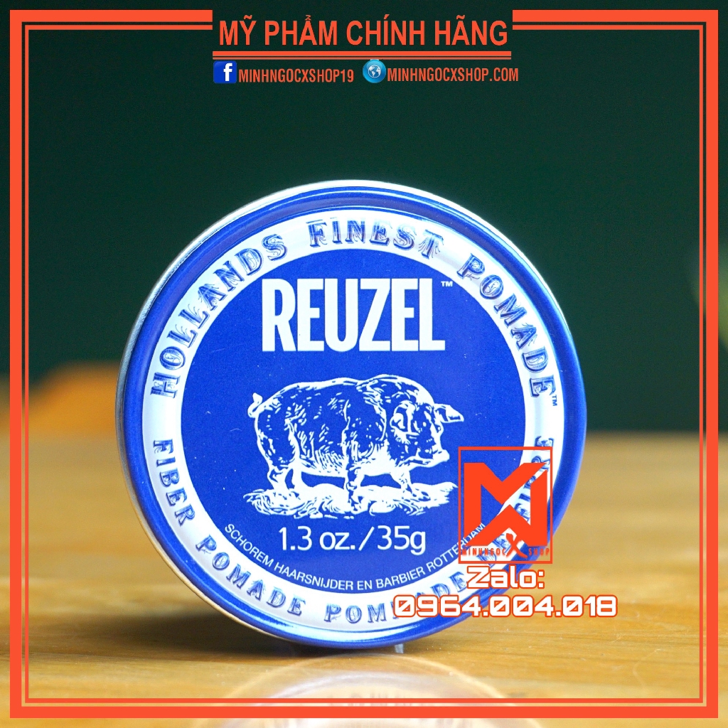 Sáp vuốt tóc giữ nếp cao, độ bóng thấp Reuzel Fiber Pomade 35G chính hãng