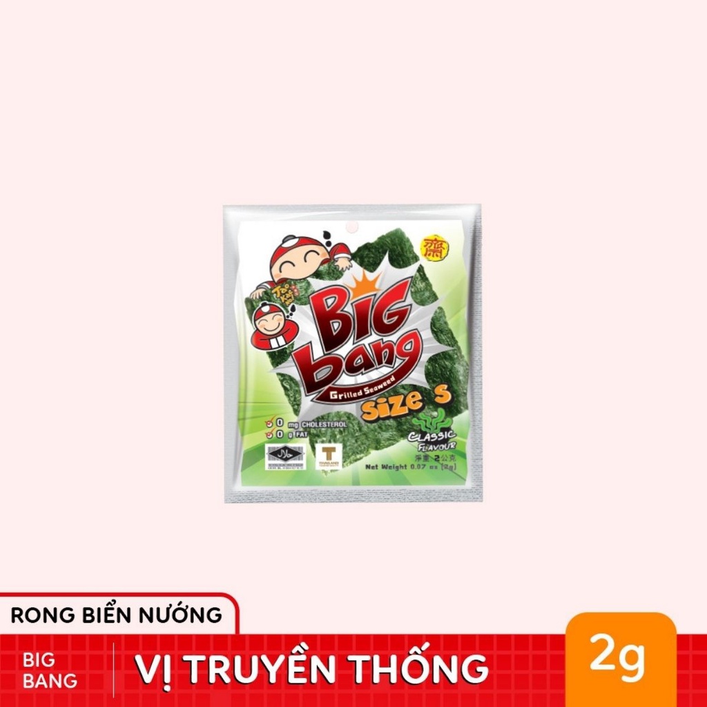 Snack Rong Biển Sấy Khô Bigbang Tẩm Vị Ăn Liền Ngon Giòn Giàu Dinh Dưỡng Gói 6g Thương Hiệu Hàng Đầu Thái Lan Kotic_shop