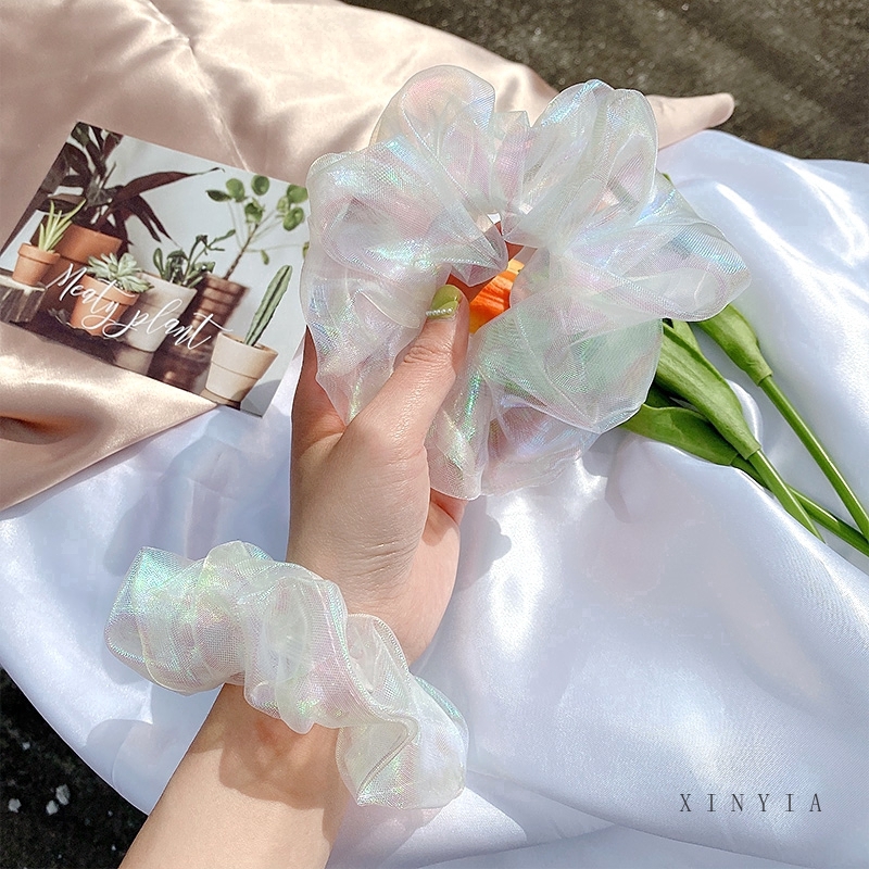 Dây buộc tóc co giãn nhiều màu sắc dễ thương