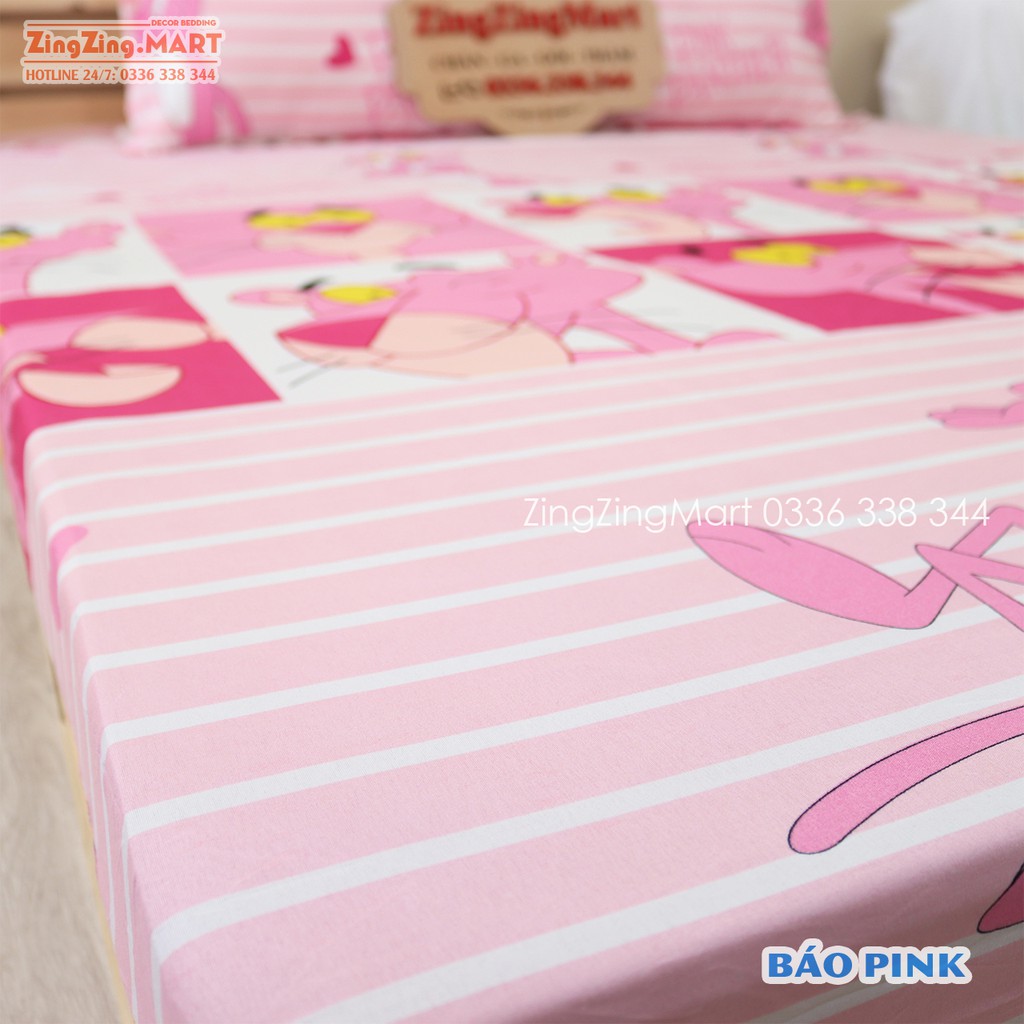 Set Ga Gối Poly Cotton Mẫu Báo Pink ( Bộ Drap giường ) - ZingZingMart