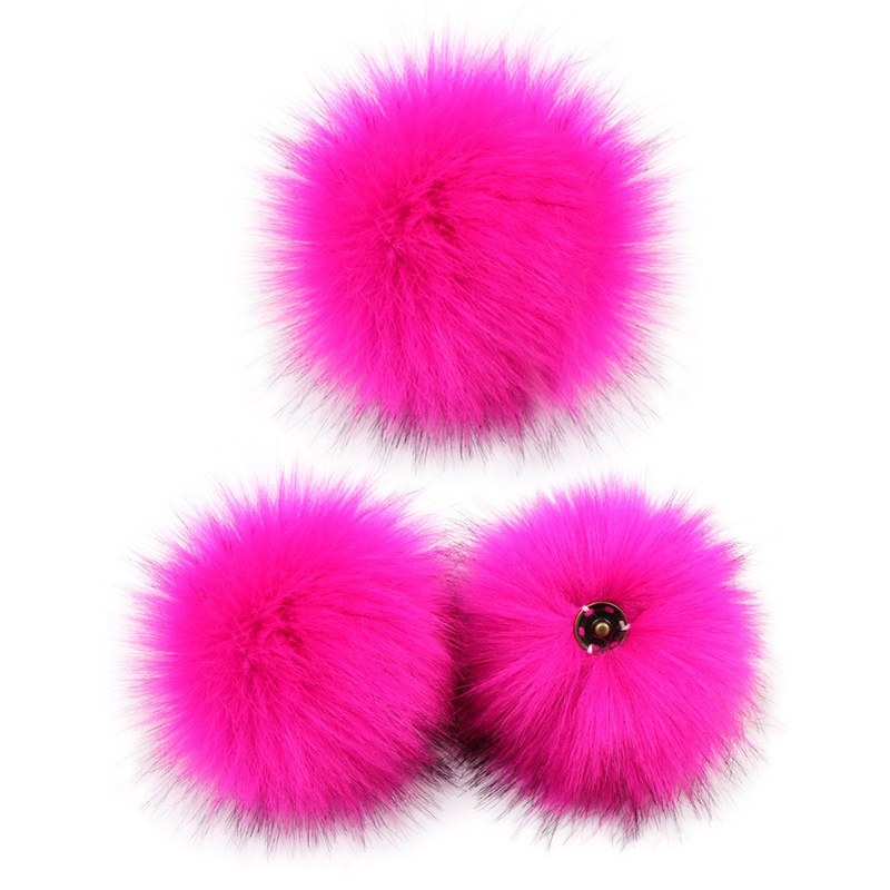 Set 3 Quả Cầu Lông Giả Trang Trí Mũ Len