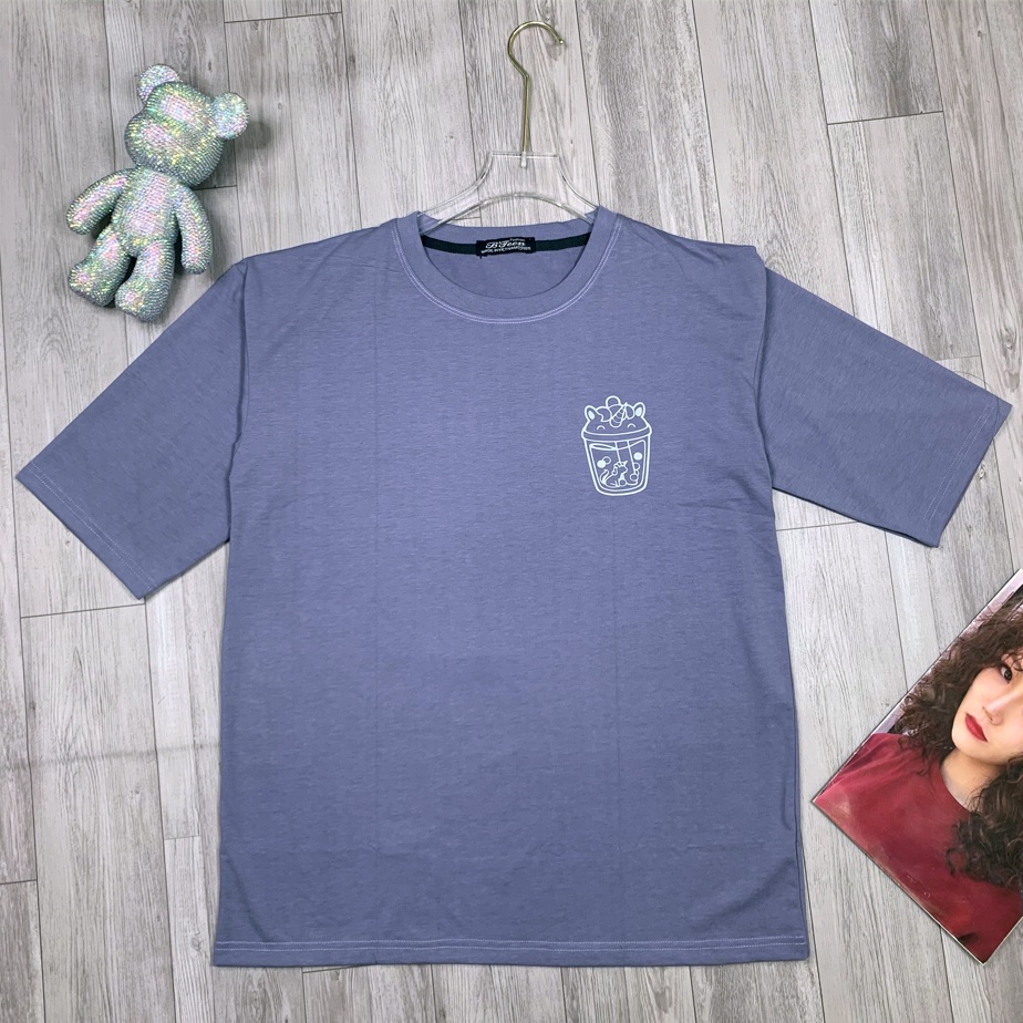 Áo thun tay lỡ Unisex Nam Nữ, Form rộng, vải cotton, dày dặn, không nhăn, hình 3D | BigBuy360 - bigbuy360.vn