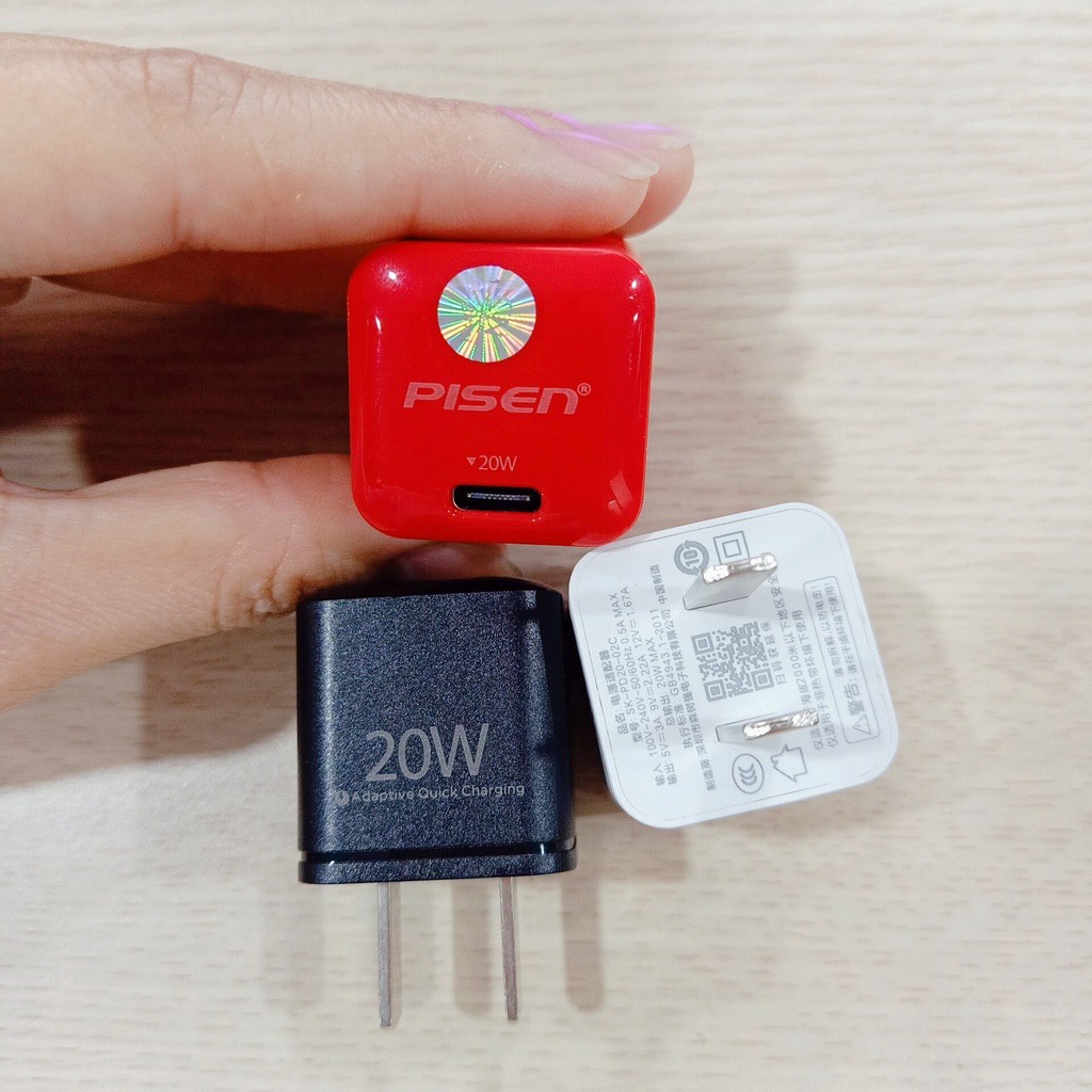 Củ Cục Sạc Nhanh Pisen 🔥Zin🔥 Quick PD3.0, QC4.0 20W Jack Type C - Bảo Hành 12 Tháng