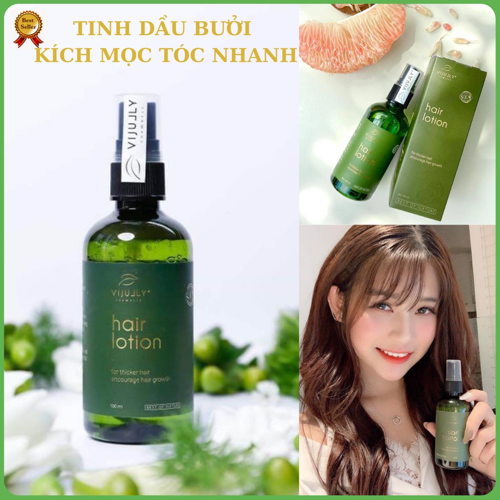 Tinh dầu bưởi MỌC TÓC NHANH chính hãng Vijully - Dầu dưỡng tóc kích mọc tóc - Xịt bưởi kích thích mọc tóc nhanh