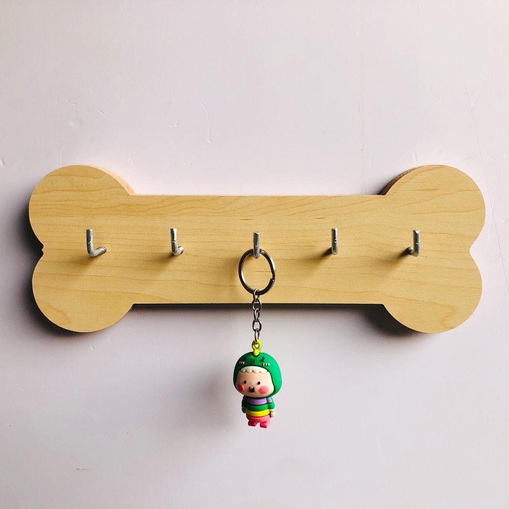 Móc Treo Chìa Khóa Gỗ Dán Tường Decor, Bảng Treo Chìa Khóa Gỗ