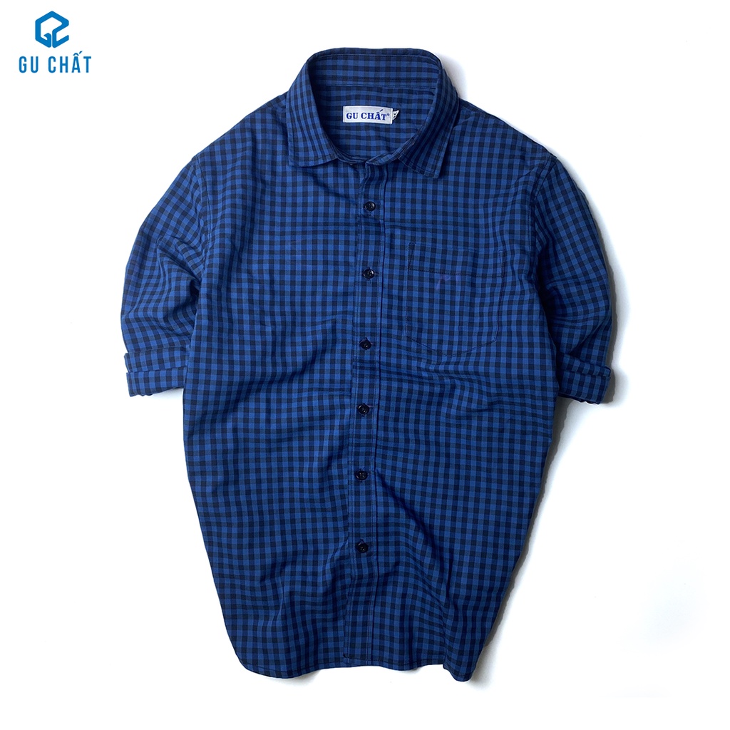 Áo Sơ Mi Nam Tay Dài Caro Công Sở GU CHẤT, Vải Cotton Xịn Thời Trang, Thanh Lịch GUSM24