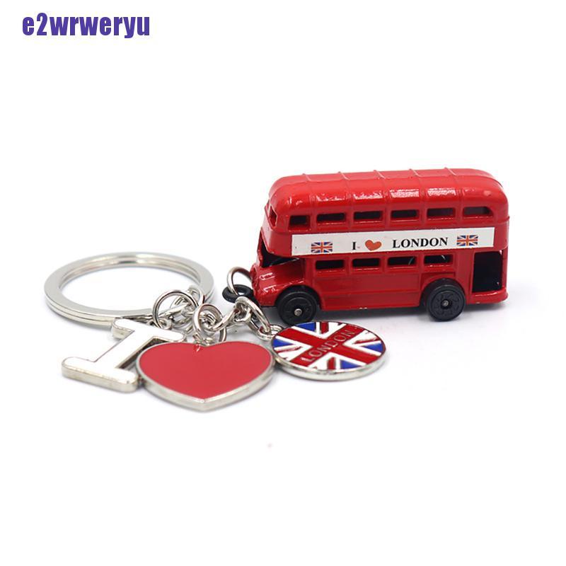 [E2Wrweryu] 3D Metal Keychain Cute London Tourist Bus Souvenir Magnetic Craft Tourism [New] – – top1shop