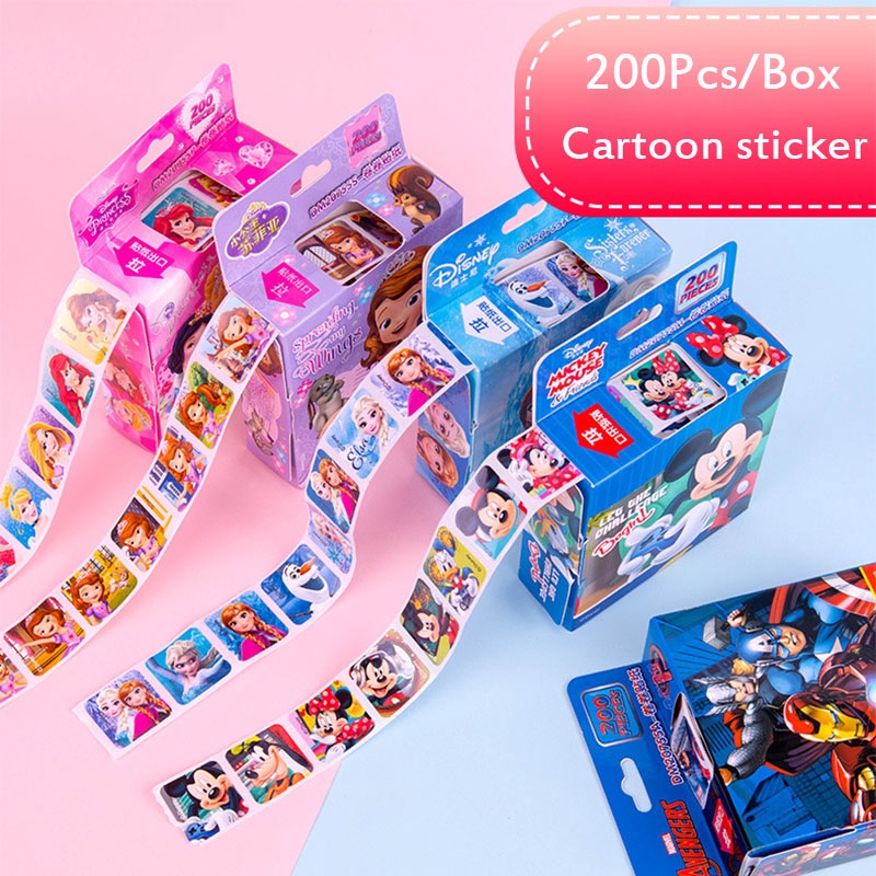 DISNEY Set 200 Miếng Dán Hình Công Chúa Elsa Phim Hoạt Hình Frozen Dành Cho Bé